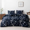 Lekesky Bedding Bettwäsche Set 3 Pcs, Florales Muster Mikrofaser Bettbezug Set 200x200cm + Kopfkissenbezug mit Reißverschluss 80x80cm*2, Zweige - Marineblau