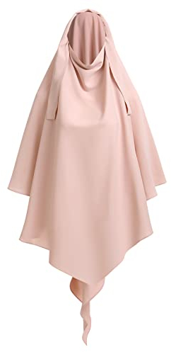 OBEEII Hijab für Damen, islamisch, einfarbig, muslimischer Kopftuch, einfarbig, muslimischer Hijab, volle Abdeckung, Schal, aprikose, One size