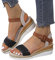 Dasongff Chaussures pour Femmes Sandales Sandale Compensee Femme Eté Compensé Chaussure Claquette Semelle Epaisse Nu Pieds Été Confortable Sandales Plates Été Sandales de RandonnéE