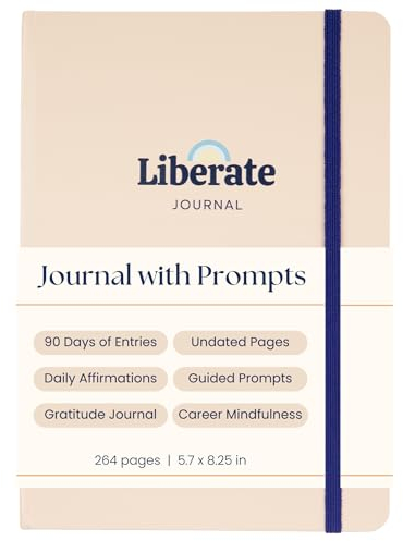 Liberate Prompted Mental Fitness Journal, 90 Tage Tagebuch, Affirmation & Reflexion Journal für Achtsamkeit, undatiertes Tagesjournal, Tägliches Dankbarkeits-Tagebuch 2023, plastikfrei
