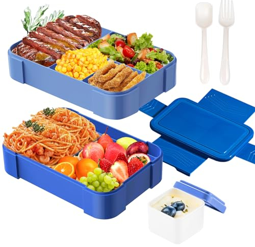 Brotdose Kinder mit Fächern, 1550ml Bento Box Lunchbox für Kinder Erwachsene,Auslaufsicher Bento Box mit 6 Fächern, Vesperdose Frühstücksbox für Kinder Kindergarten Schule,Mikrowelle/spülmaschinenfest