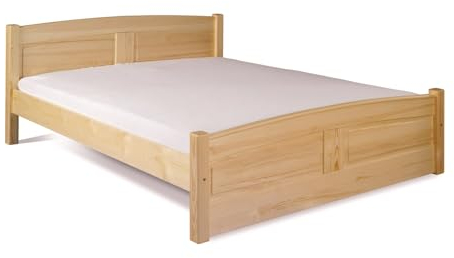 Meble Doktór Holzbett - Bett aus Kiefernholz – Royal 160x200 cm – Bettgestell mit Rahmen – Holzmöbel – 100% Naturholz - Massivholzbett – Solide Verarbeitung - Kiefer Natur lackiert