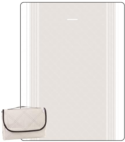DEWUR Picknickdecke wasserdicht waschbar, Stranddecke Sandfrei XXL Campingdecke Strandmatte isoliert mit wasserdichter Unterseite (Khaki, 300 x 200 cm)