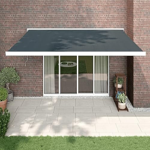 Markise versenkbar anthrazit 4x3m Stoff und Aluminium