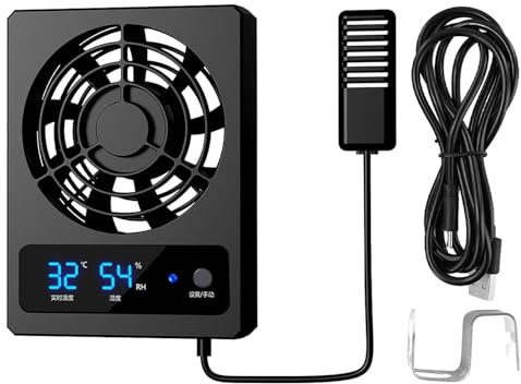 ZONADAH Smart Reptile Enclosure Fan Ventilation Fan Déshumidificateur pour Forêt Tropicale Terrarium Vivarium Améliore la Circulation de l'air pour Les Amphibiens, Reptiles, Serpents