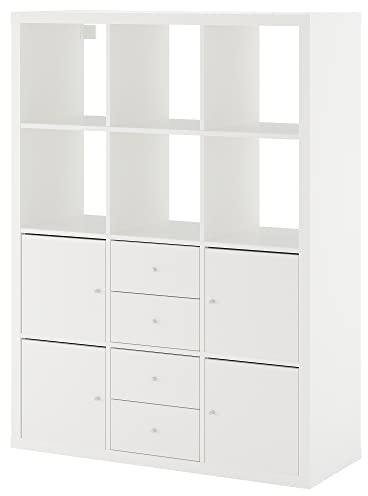 Generisch KALLAX Regal mit 6 Einsätzen, 112x147 cm, weiß