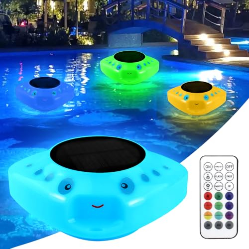 mizikuu Solar Schwimmende Pool Licht, LED Poolbeleuchtung Unterwasser Farbwechsel IP68 Wasserdicht Teichbeleuchtung, Solar Pool Licht für Wasserparks Verwendet und Pool,Teich,Brunnen,Garten Deko