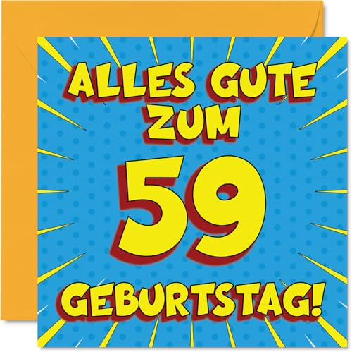 Stuff4 59. Geburtstagskarte für Männer und Frauen Ihn Sie, Comic Buch | Neunundfünfzig 59 Alles Gute Zum Karte Geburtstag, 145mm Scherzen Glückwunschkarten