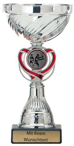 Pokale 6er Serie AK5234 Silber/rot 17,5 cm