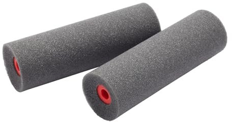 ProDec Lot de 2 mini rouleaux de peinture concaves en mousse haute densité de 10,2 cm pour une finition lisse avec peintures brillantes et satinées sur plinthes, rebords de fenêtre, portes de