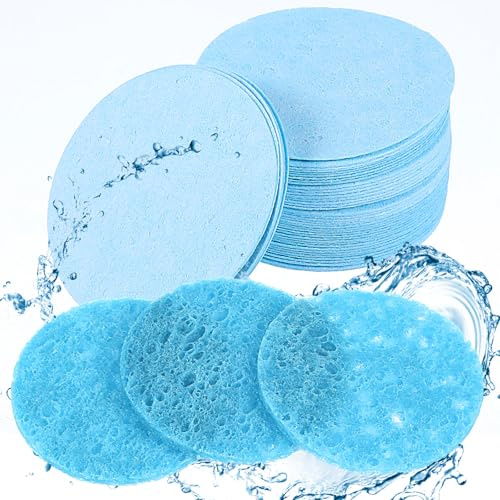 50 Stück Komprimierte Gesichtsschwämme Wiederverwendbar Natürlicher | Schönheits Spa Make Up Schwamm Gesichtsreinigung Peeling für die Tägliche Hautpflege und Make Up Entferner Gesicht Reinigung