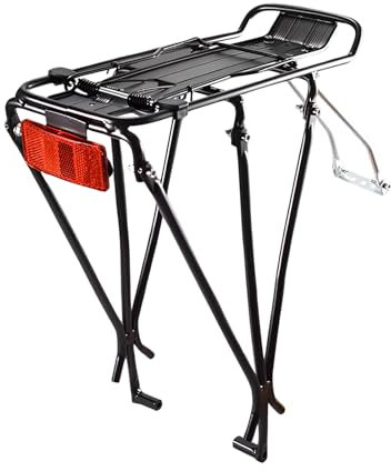 Dokeno Porte-Bagages de Vélo à 6 Tige de Support, Porte-Bagages Arrière VTT Aluminium Porte Bagage Velo Capacité de Charge Maximale de 25kg, Porte Vélo Universel à Dégagement Rapide avec Réflecteur