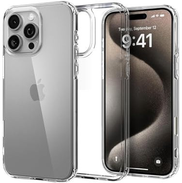 FANNTAKO for iPhone 16 Pro Max Case,Slim Fit Shockproof Protective iPhone 16 Pro Max Case,Anti-Yellow Transparent Mobile Phone Cover (Clear)