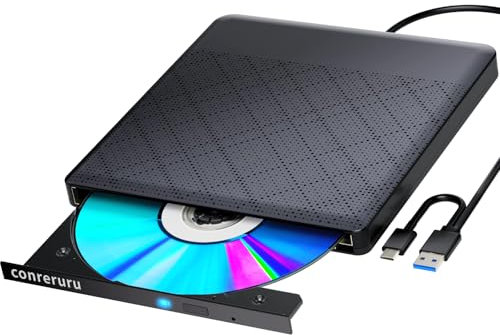 External Compatible with Bluray Drives Read/Write Portable Compatible with Blu ray Burner USB 3.0 Type-C/Windows 7-11 Mac OS Laptop Compatible with Read BD DVD CD for pc best dvd drive(black)