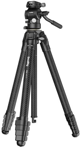 SmallRig Portable Carbon Fiber Travel Tripod Kit, 61.8'' Video Camera Tripod Monopod Video Head, Built-in QR Plate for Arca, Switchable Centre Column, Max Load 3kg / 6.6lb for Cameras, DSLR - 5028