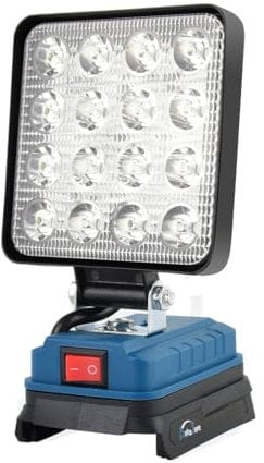AUTOJARE Akku Lampe Kompatibel mit Bosch 18V 48W Kabellose Led Arbeitsleuchte 3200LM Baustellen Lampe für Autoreparatur, Heimbeleuchtung, Camping, Angeln (4 zoll, kein Akku)