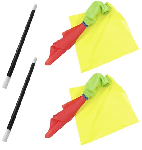 COACOM 2 Magische Schals Und 2 Zauberstäbe, Magische Performance, Magische Requisiten, Party -Performance -Zubehör.