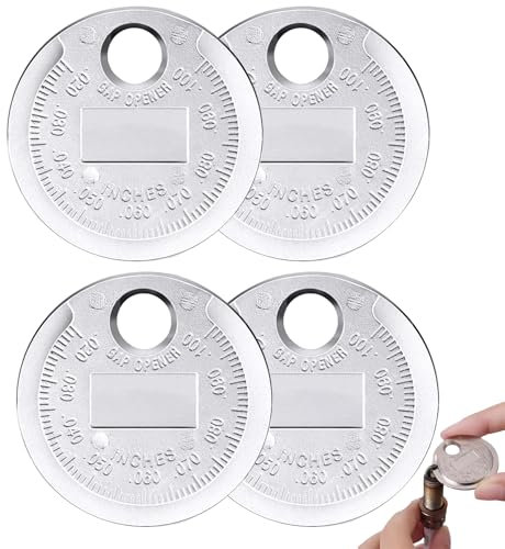 Youzzei 4PCS Spark Plug Gap Tool, Spark Plug Gauge from 0.5 to 2.55mm/ 020 to 0.100, Zinc Alloy Vehicle Spark Plug Measuring Tools for Universal Gap Measuring Tool Car Accessories