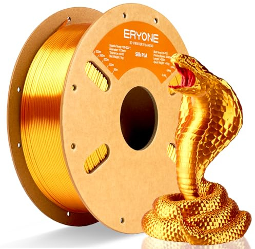 ERYONE Silk PLA Filament 1.75 mm, 3D Drucker Filament PLA Silk,+/- 0.03 mm, 1 kg/Spule, Seiden PLA Liquid Gold