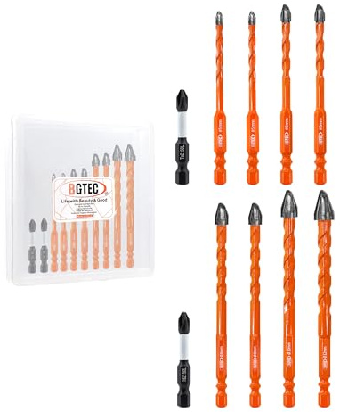 BGTEC Masonry Drill Bit Set & Diamond Drill bits 10PCS 5MM - 12MM