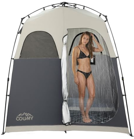 Coumy Instant Camping Shower Tent, Privacy Shelter, Portable Outdoor Sun Shelter for Camping Beach Hiking Fishing, 1 Room/2 Rooms