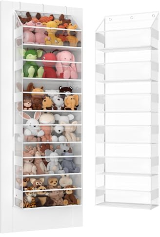 Wakaye Türhänger-Organizer – 6-stöckige Aufbewahrung für Kuscheltiere, Badezimmer-Organizer und Aufbewahrung, schwingsicherer Hängeorganizer für Spielzeug/Babyartikel (transparent)