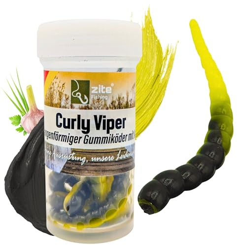 Zite Fishing Curly Viper Forellen Gummiköder 8 STK, 6,5cm | Schlangenartiger Forellenköder - UL Angelköder rotierend & Schlängelnd - Phthalatfrei & Handgefertigt