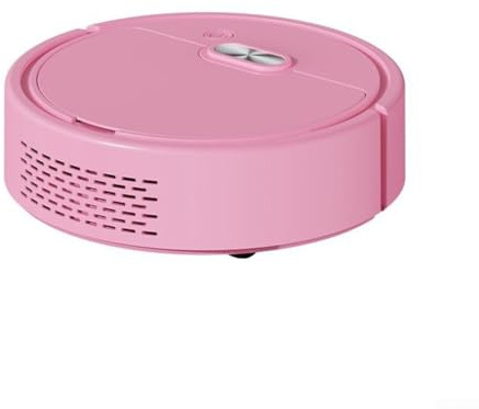 3-in-1 Roboter-Staubsauger zum Kehren und Nasswischen, intelligente automatische Navigation mit Anti-Kollisionssensoren (Rosa)