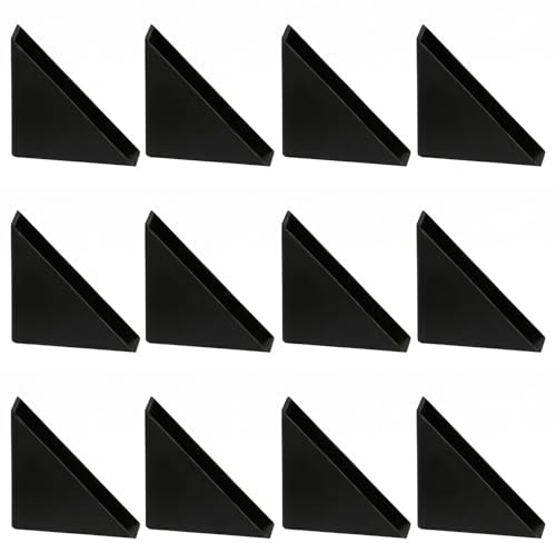 BLPRKOT 12 Stücks Eckenschutz Schwarz 50x50x10mm für Glas und Spiegel, Kantenschutz Glastisch und Fliesen, Robuster Kantenschutz für Transport und Haushalt