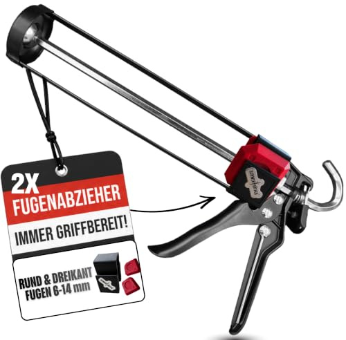 Schwerthöffer Profi Kartuschenpresse für Silikon & Acryl 280–310 ml | 17 kg Auspresskraft • Matt Schwarz • Für Silikon, Acryl, PU- & Hybrid-Dichtstoffe