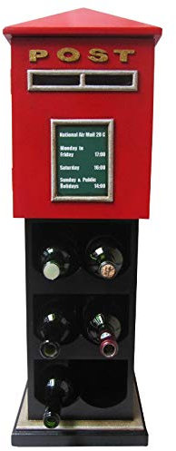 Retro Vintage Weinregal/Schrank Englisch Letterbox Postal - rot/schwarz