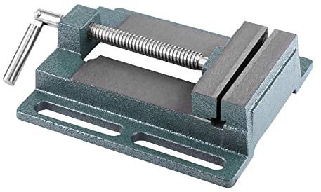 Schraubstock für Bohrmaschine mit Säulen, 4 Zoll Bohrmaschinen-Schraubstock Tisch, 200 mm Stahlbohrmaschine schraubstock Backenbreit 11cm Kieferöffnung Qualitäts-Heimwerkerausführung
