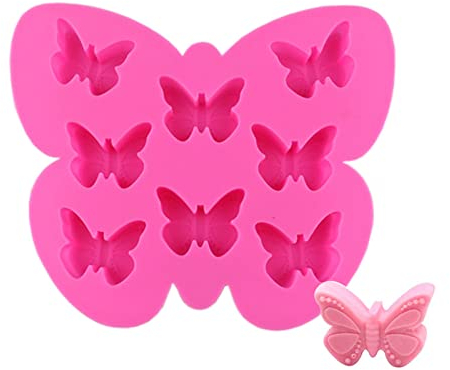 Milopon Ice Cube Trays Ice Cube Tray Silicone Butterflies Ice Cube Box Ice Cube Silicone Moulds Whisky Squares Ice Cube Tray 8 per Tray Random Colours