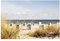 Bilderwelten Glasbild Wandbild Glas Kunstdruck Ostsee und Strandkörbe HxB: 40cm x 60cm