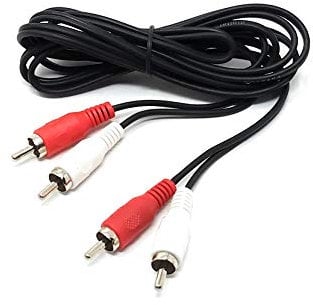 MainCore 2m Twin 2 x RCA Phono to 2 x RCA Phono Audio Stereo Cable Lead, Cord Nickel Plated Compatible with DJ, Home Audio, Record Studio