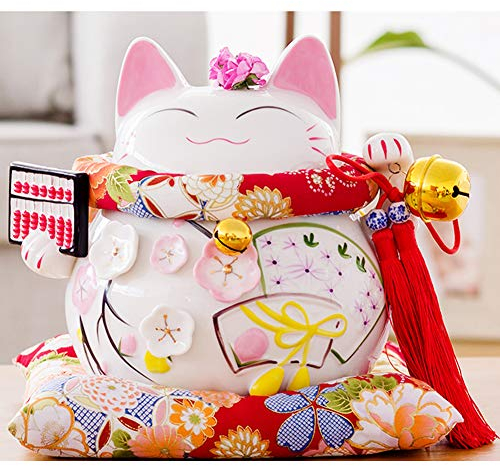 Winkekatze Maneki Neko Feng Shui-A, Porzellan, 20,3 cm