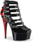 Lack Pumps Delight-695 - sexy High Heels von Pinup Couture 37 Schwarz/Rot