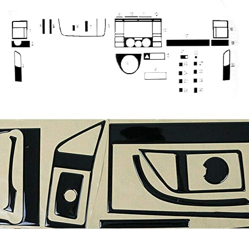 OMAC Innenraum Dekor Cockpit kompatibel mit VW Transporter T5 2003-2009 Piano Schwarz Optik 30x