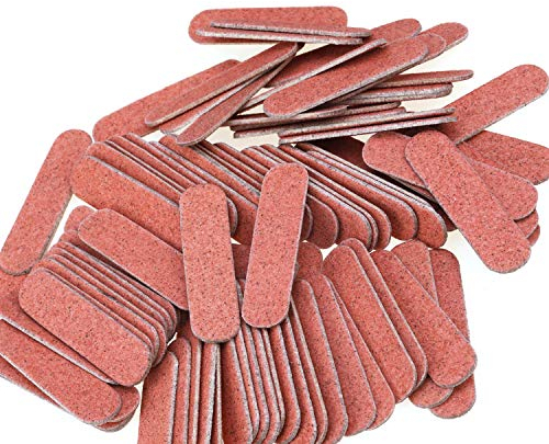 Mwoot 100 Stück Nagelfeilen, Doppelseitige Einweg Nagelfeile, Professionelle Care Mini Nagelfeilen -180/240 Grit (Bernstein)