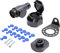TAEUYYM Anhänger Stecker Steckdose 13 Polig und Metall Montagehalterungssatz, 12V Wasserdicht Anhänger Stecker Steckdose 13 Polig Mit Wasserdichtes Gummipad, Für Anhänger LKW RV KFZ PKW Wohnwagen