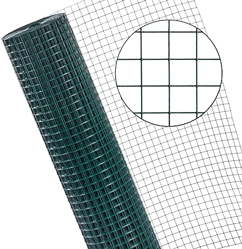 ESTEXO Volierendraht Drahtgitter Maschendraht Schweißgitter Drahtzaun Zaun Draht grün Kaninchendraht Käfigdraht Hasendraht 25 x 25 mm Maschenweite (1 x 10 m)