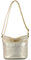 modamoda de T198 kleine Damen Leder Umhängetasche Schultertasche handmade in Italy, Farbe:Lightgold Metallic