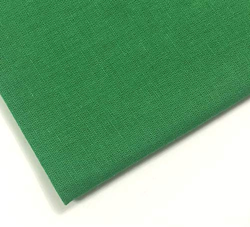 Plain 100% Cotton Fabric - 60 INCH Wide - 10 Colors by M&J® (Emerald Green, 5 METRE)