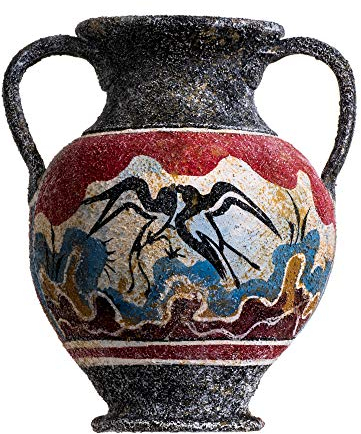 Antike Griechische Minoische Amphore Frühling Handgemachte Keramik Vase Klein