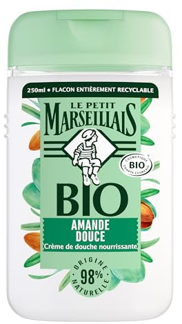 Le Petit Marseillais - Crème de Douche Nourrissante BIO Amande Douce (flacon de 250 ml) – Gel douche avec 98 % d'ingrédients d'origine naturelle – Emballage recyclable et rechargeable
