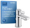 Duravit D-Neo Waschtischarmatur, Größe S (Auslauf Höhe 87 mm). Wasserhahn Bad mit Zugstangen-Ablaufgarnitur, Chrom