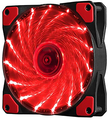 Ventilateur d'ordinateur 3 broches 4 broches, faible bruit, 15 lumières LED, longue durée de vie, haute performance avec roulement hydraulique pour boîtier PC de jeu (rouge)