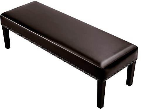 Fuloon Pu Leder Bezug für Esszimmerbank, Elastisch, Stuhlhusse,Stretch Dining Bench Cover für Esszimmer, abnehmbar, Bezug für Esszimmerstuhl, Esszimmer (Braun)