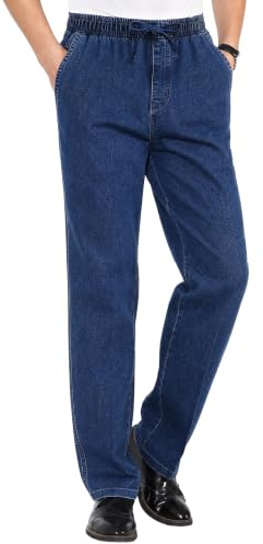 COOFANDY Jeans Herren Stretch Baumwolle Schlupfjeans Hose mit Gummibund | Straight, Jeanshose, Schlupfhose, Freizeithose, mit Taschen, Gummizug, Elastischem Bund, Regular Fit, Bequem, Freizeit