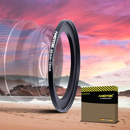 49mm Objektiv auf 72mm Kameraobjektiv-Adapter,49mm auf 72mm Filter-Step-Up-Adapterring,kompatibel mit Allen 72mm Filterzubehör.Hergestellt aus CNC-gefrästem(49–72mm)